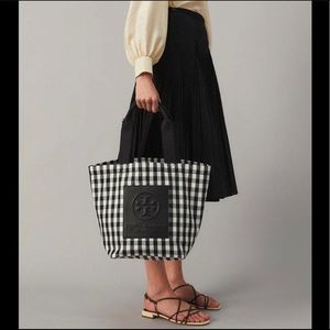 Tory Burch Piper Gingham Small Square Tote